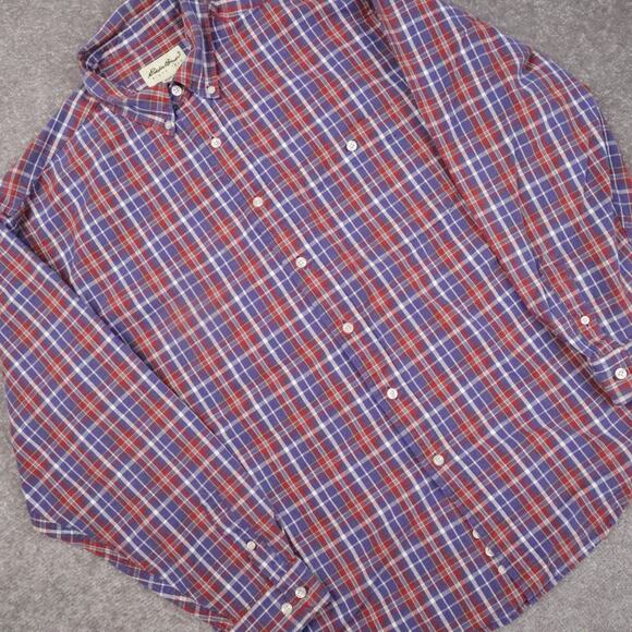 VTG Eddie Bauer Plaid Colorful Large Multicolor Long Sleeve Collared Shirt - Picture 8 of 9